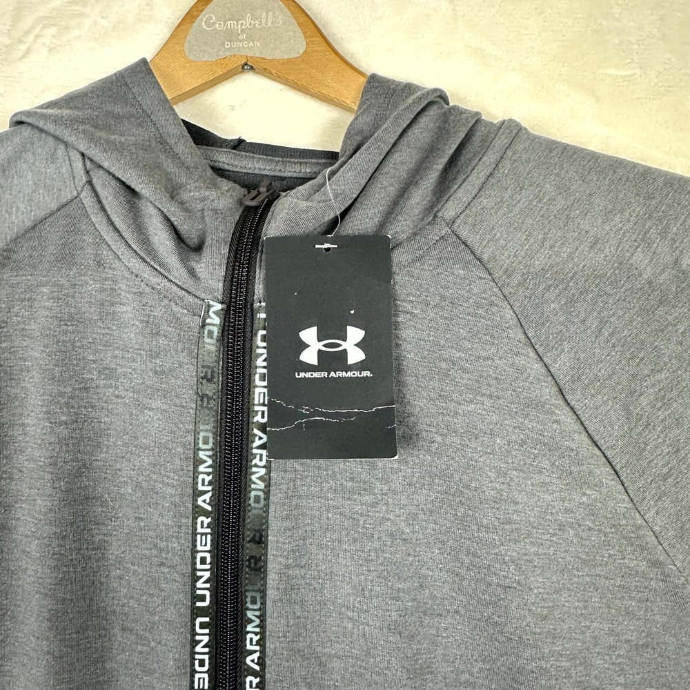 Under Armour Women's Full Zip Hoodie L Loose Fit Gray UA Logo NWT Athleisure - Picture 5 of 11